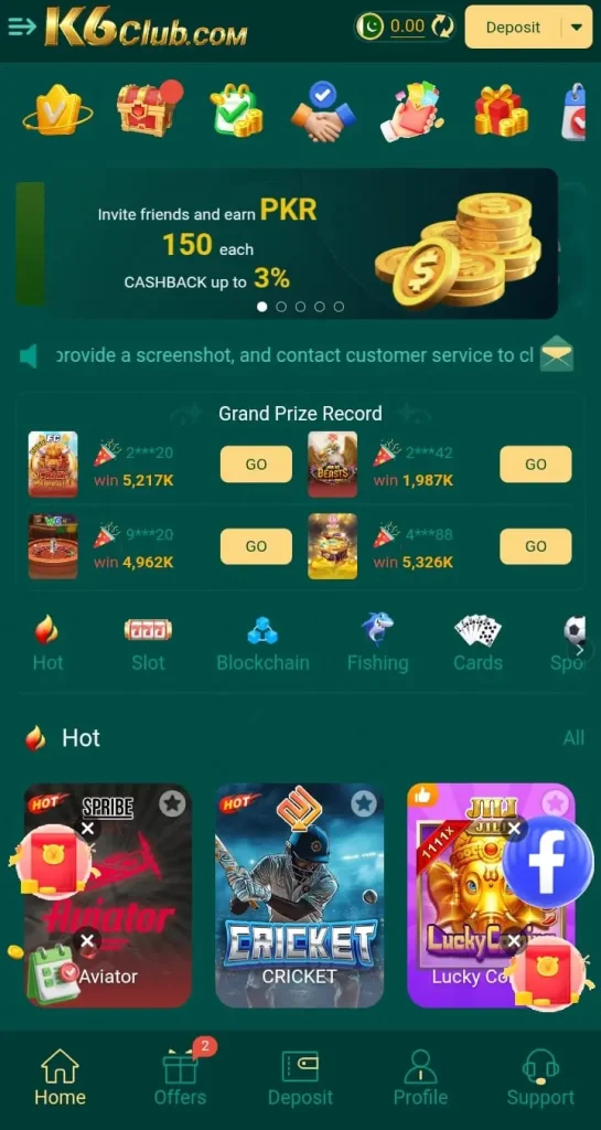 k6-club-game-homepage